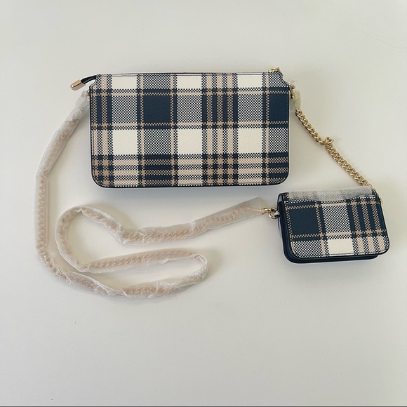 Lot / Set Of 3 Coach Plaid Pieces / Backpack, Crossbody & Wristlet/ New With Tag - Picture 5 of 16